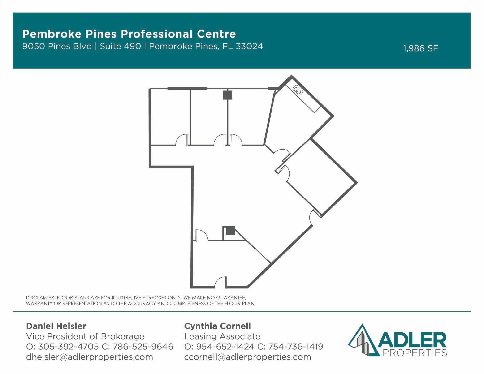 9050 Pines Blvd, Pembroke Pines, FL à louer Plan d’étage- Image 1 de 14