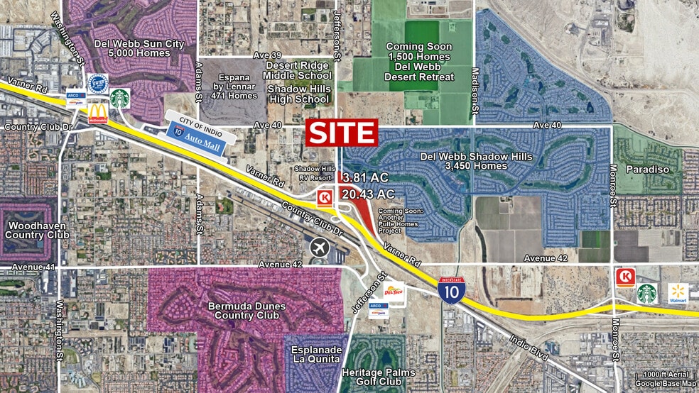 Jefferson St & I-10 Offramp, Indio, CA for sale - Aerial - Image 1 of 8