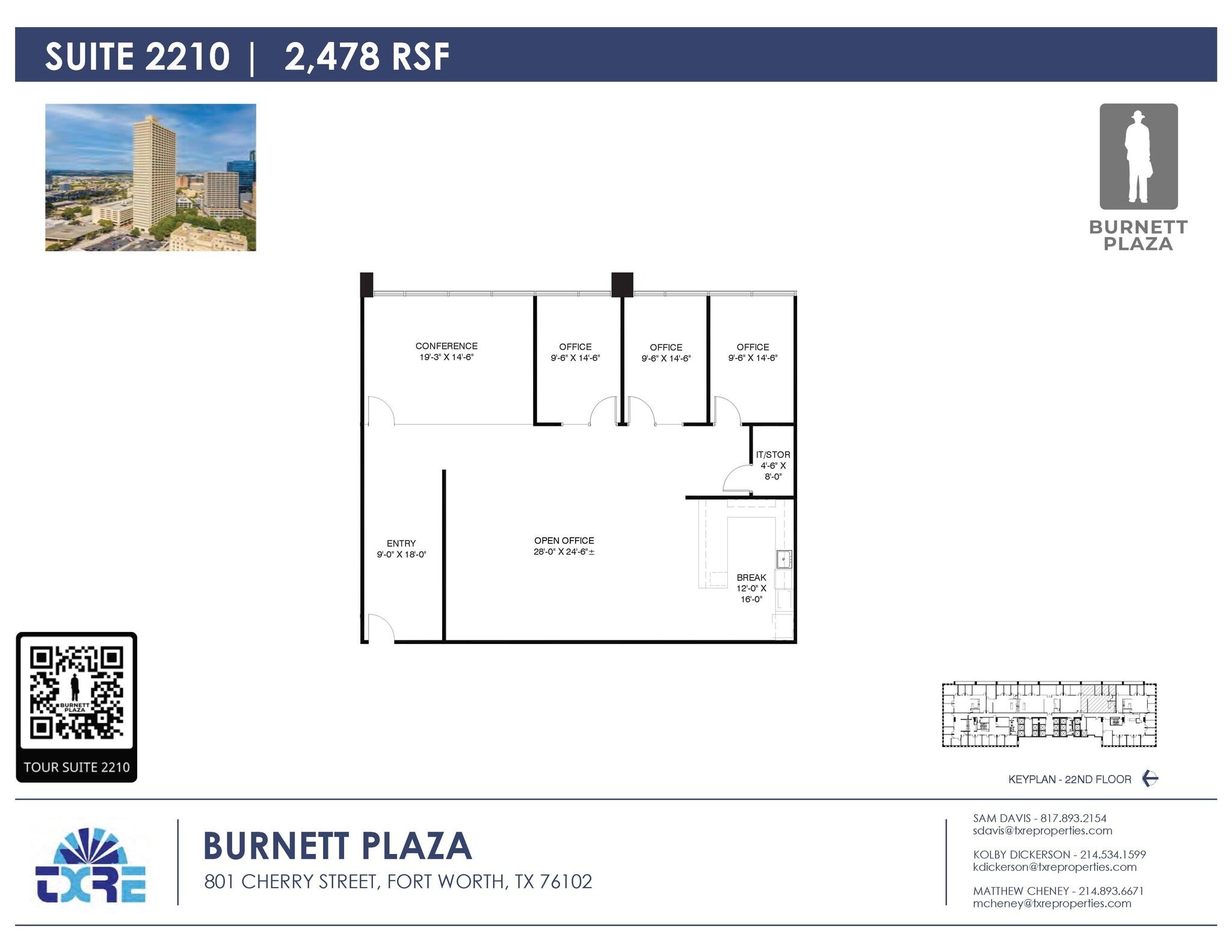 801 Cherry St, Fort Worth, TX for lease Floor Plan- Image 1 of 6