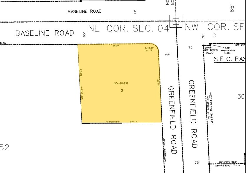 4361 E Baseline Rd, Gilbert, AZ for lease - Plat Map - Image 2 of 7
