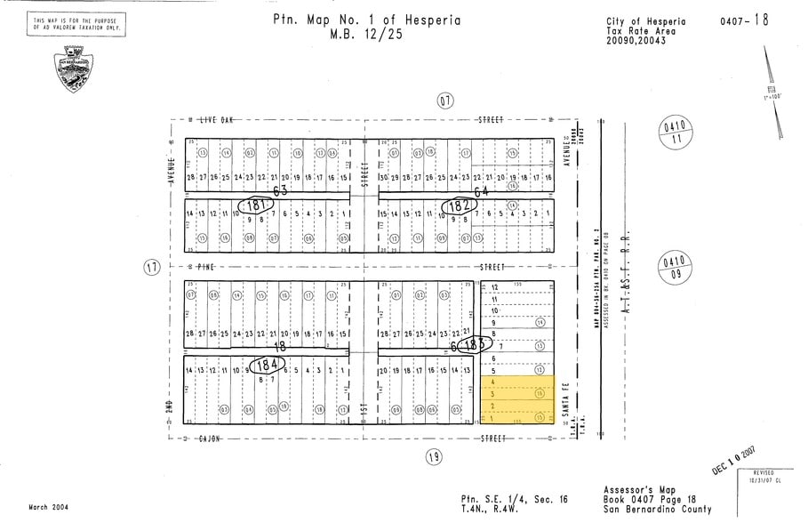 NWC Hesperia Rd & Cajon, Hesperia, CA for sale - Plat Map - Image 2 of 4