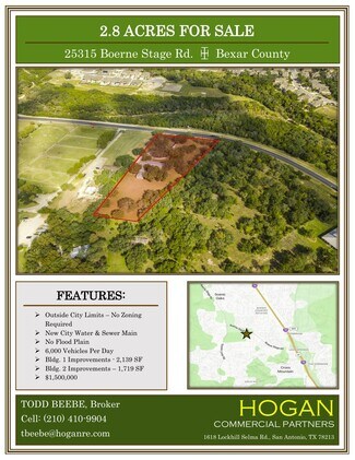 Plus de détails pour 25315 Boerne Stage Rd, San Antonio, TX - Terrain à vendre