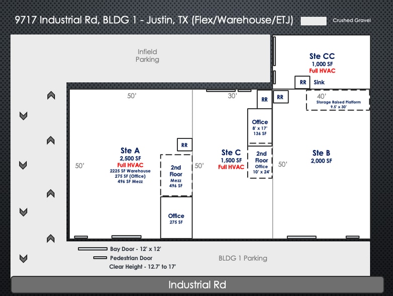 9717 Industrial Rd, Justin, TX for lease - Floor Plan - Image 3 of 13
