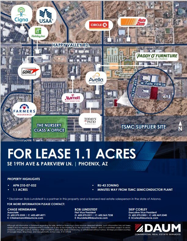 SE 19th Ave & Parkview Ln, Phoenix, AZ for lease Primary Photo- Image 1 of 2