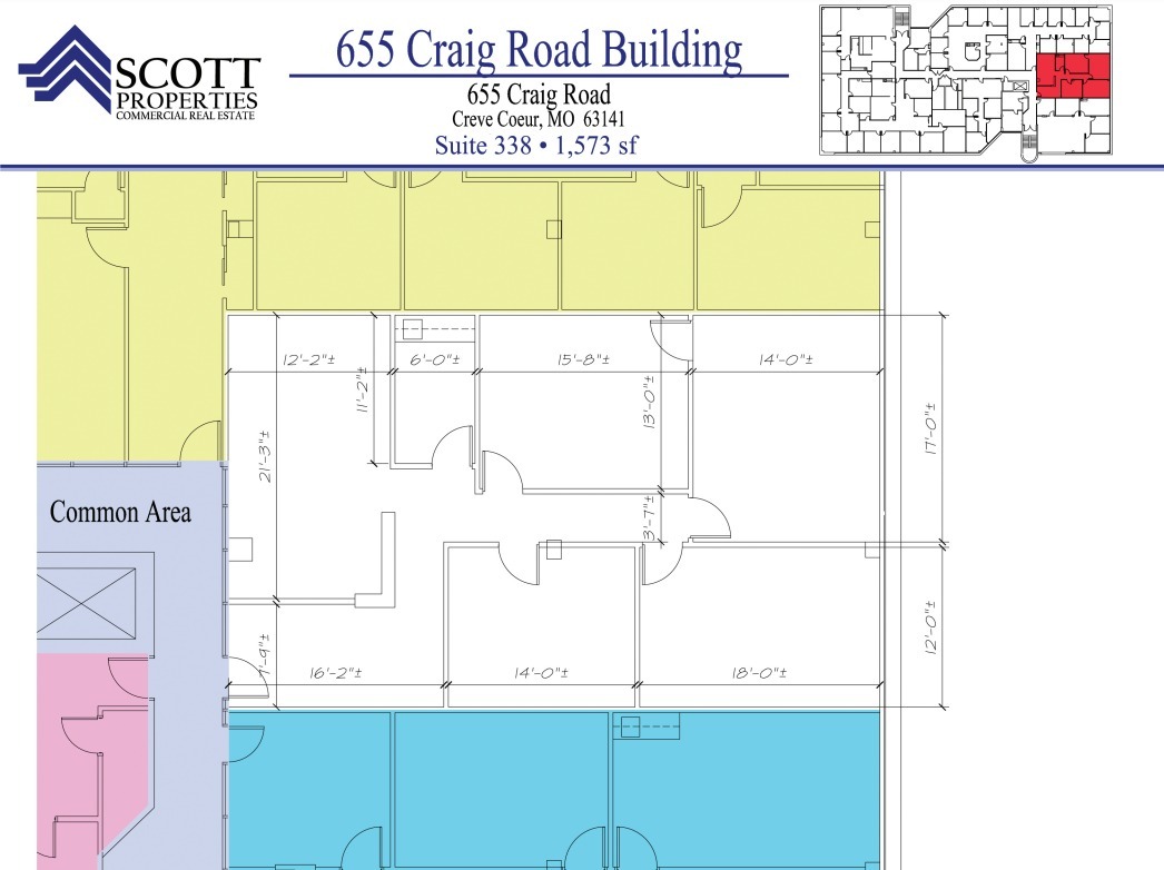 655 Craig Rd, Creve Coeur, MO à louer Plan d’étage- Image 1 de 9