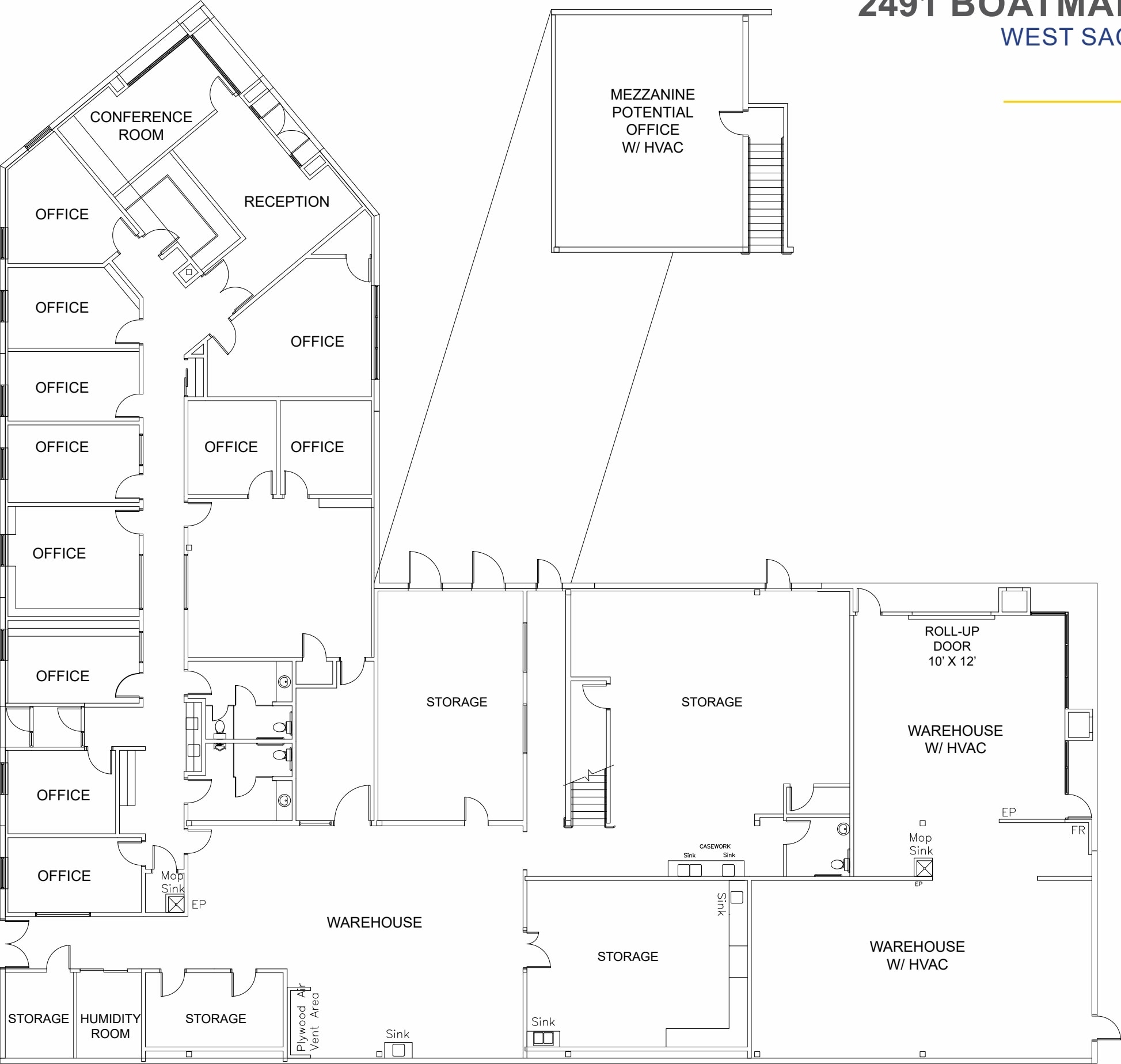 2491 Boatman Ave, West Sacramento, CA à louer Plan d’étage- Image 1 de 1