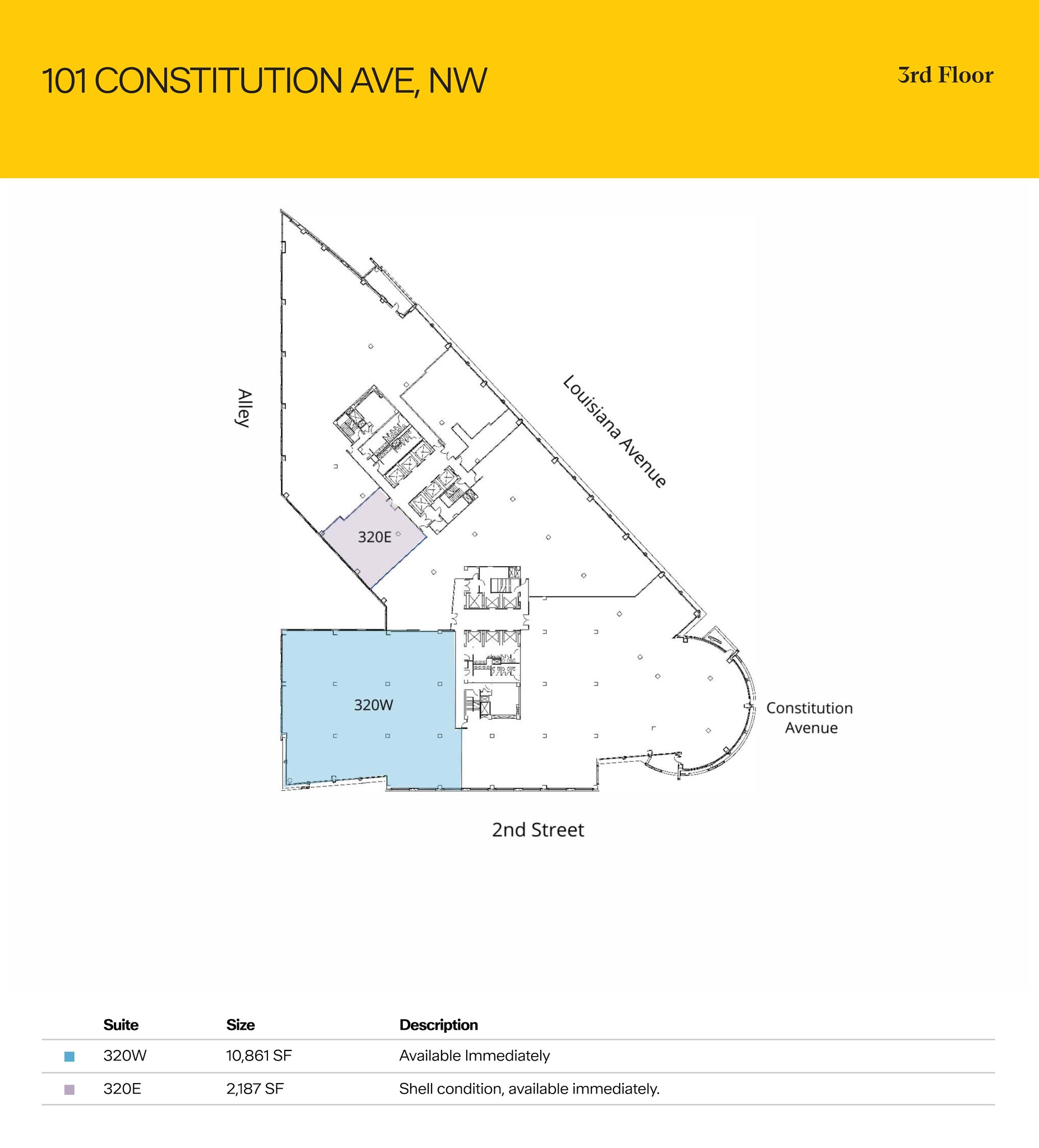 101 Constitution Ave NW, Washington, DC à louer Plan d  tage- Image 1 de 1