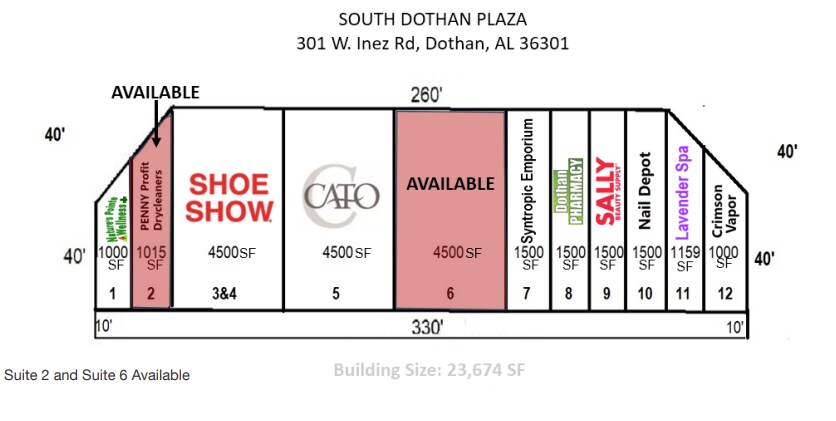 301 W Inez Rd, Dothan, AL à louer - Plan de site - Image 2 de 2