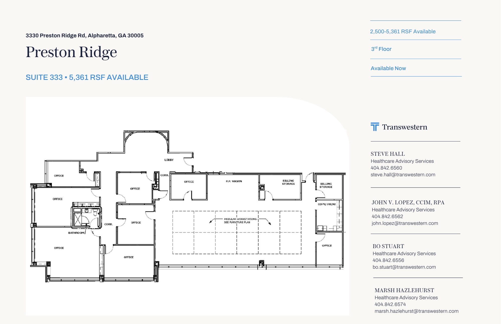 3330 Preston Ridge Rd, Alpharetta, GA à louer Plan d’étage- Image 1 de 1