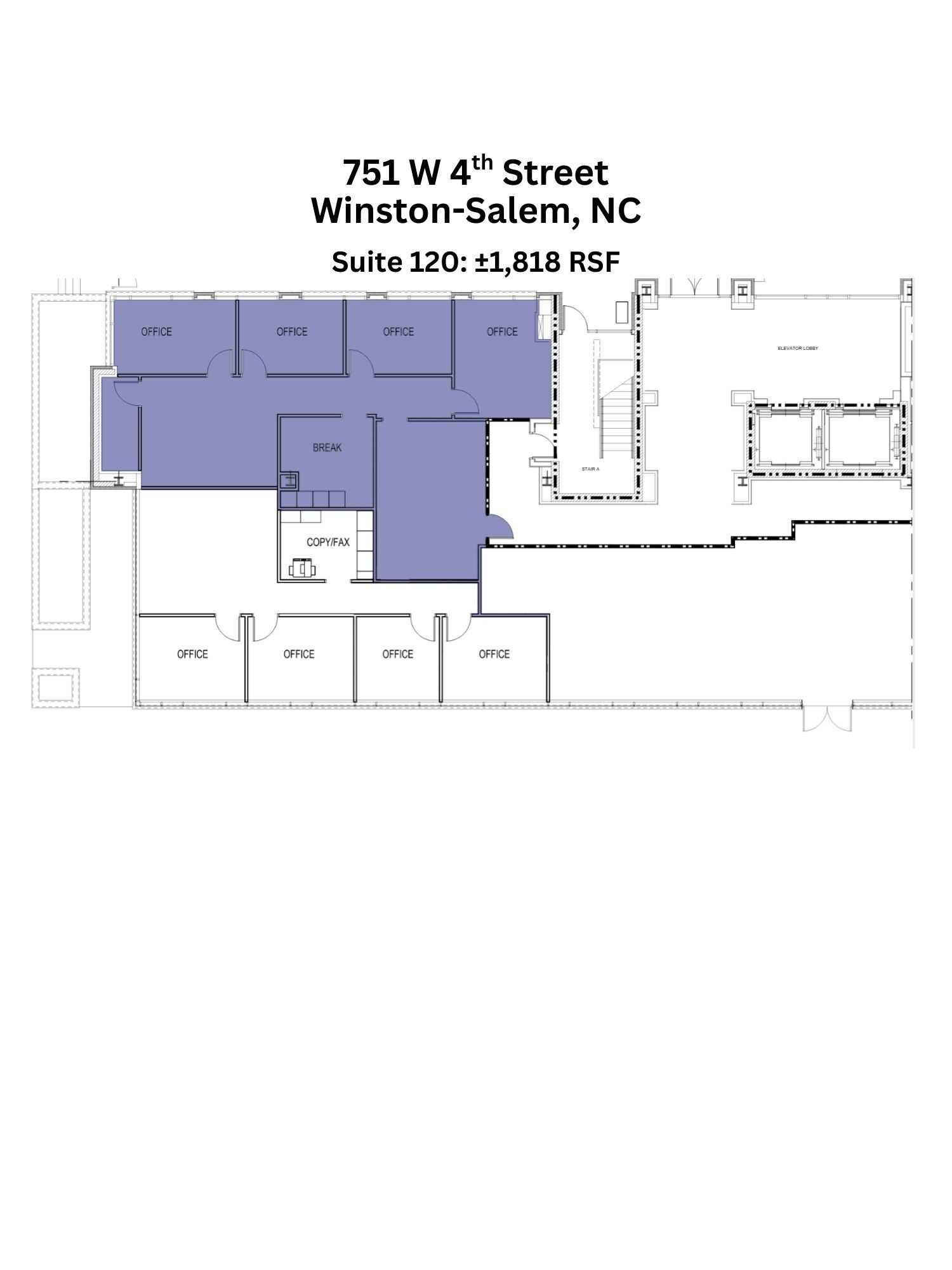 751 W 4th St, Winston-Salem, NC for lease Floor Plan- Image 1 of 8