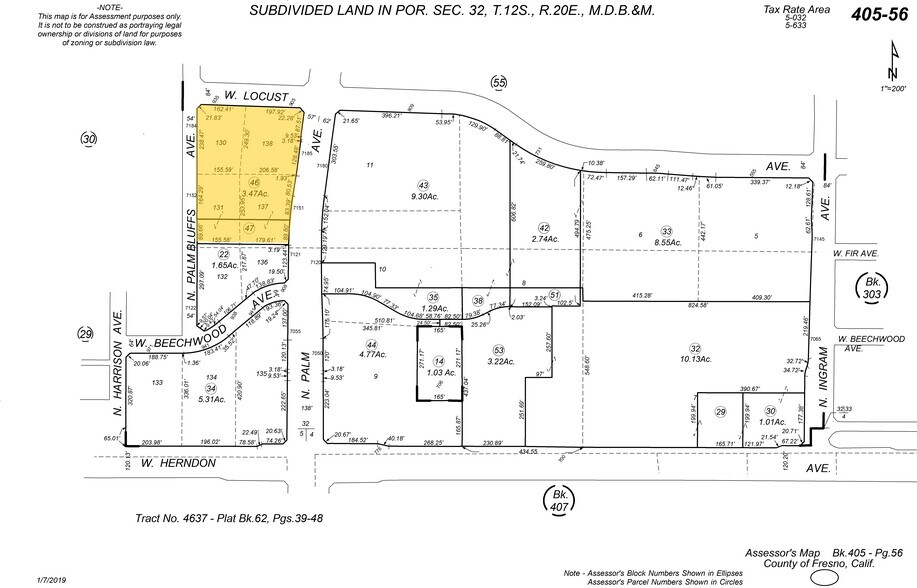 7171 N Palm Ave, Fresno, CA à louer - Plan cadastral - Image 3 de 5