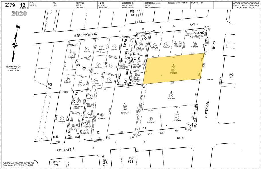 6933 Rosemead Blvd, San Gabriel, CA à vendre - Plan cadastral - Image 1 de 1