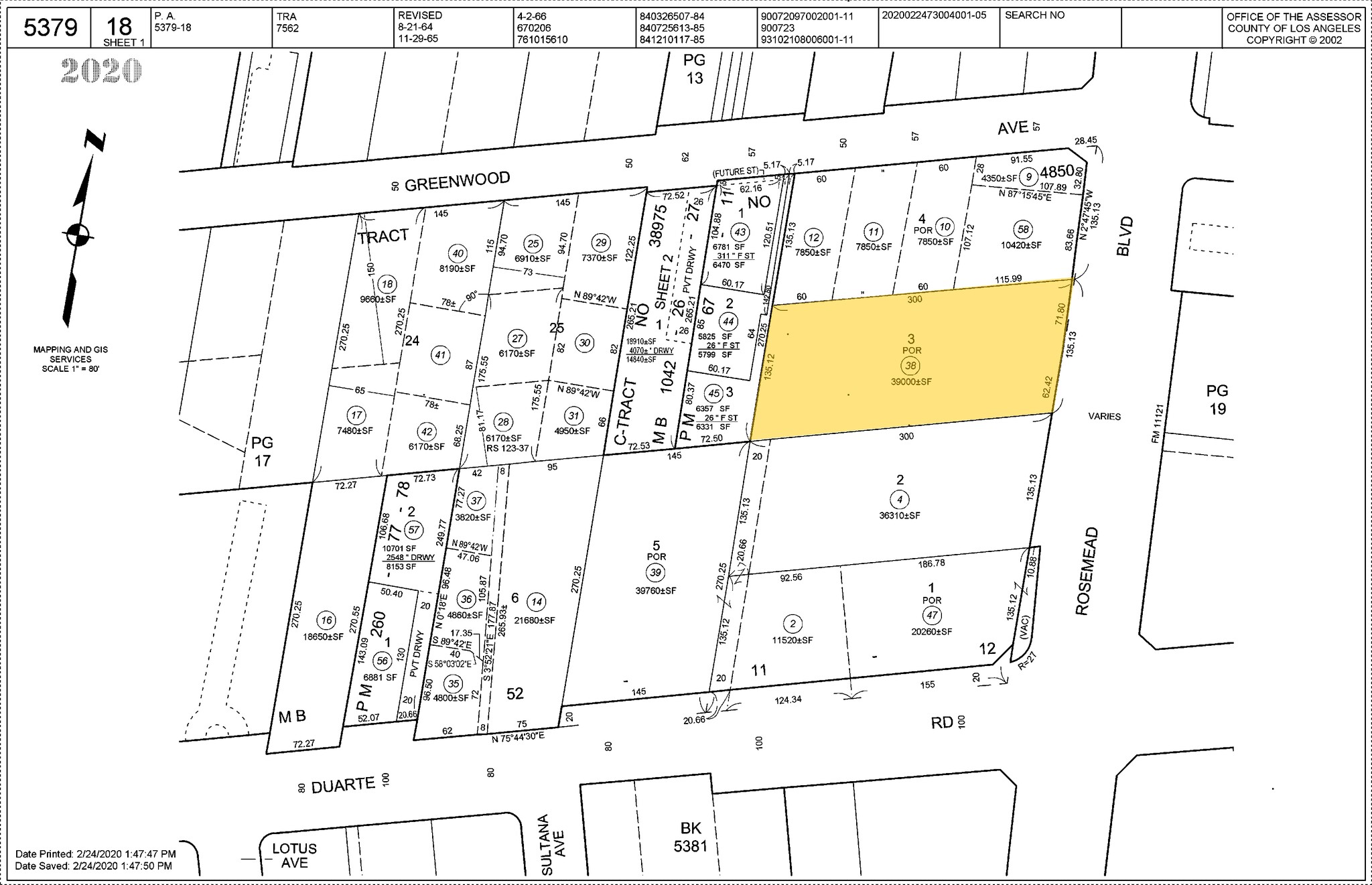 6933 Rosemead Blvd, San Gabriel, CA à vendre Plan cadastral- Image 1 de 1