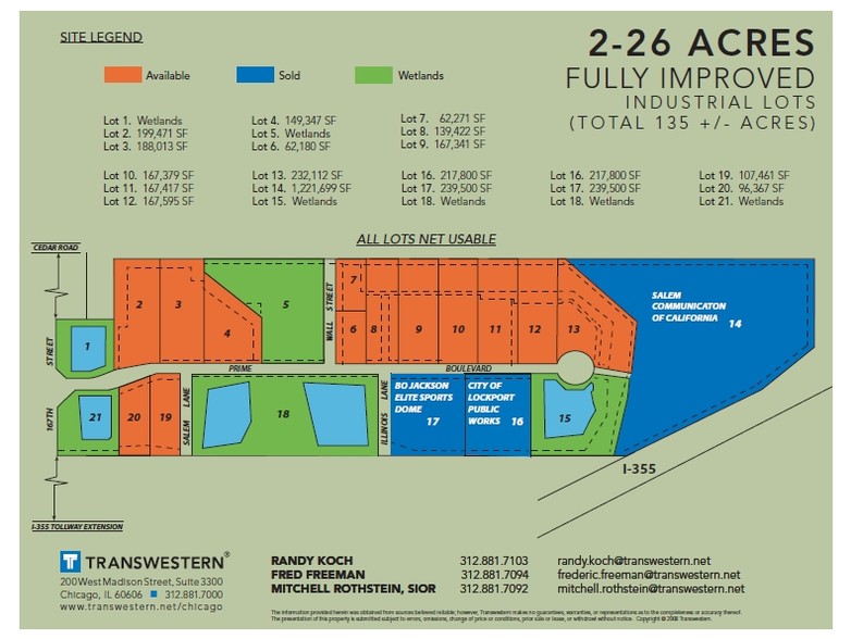 W 167th St & I-355, Lockport, IL à vendre - Plan de site - Image 2 de 2