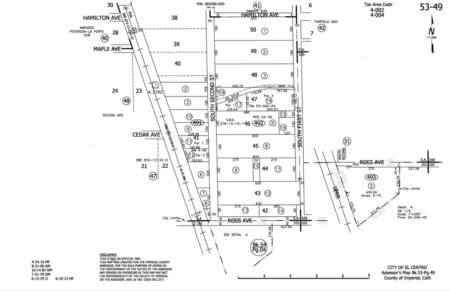 1210 2nd Street st, El Centro, CA for sale - Plat Map - Image 2 of 15