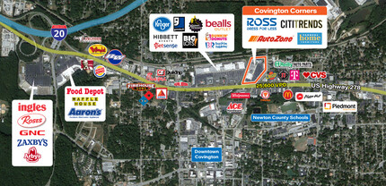 3153-3215 Elm St N, Covington, GA - aerial  map view