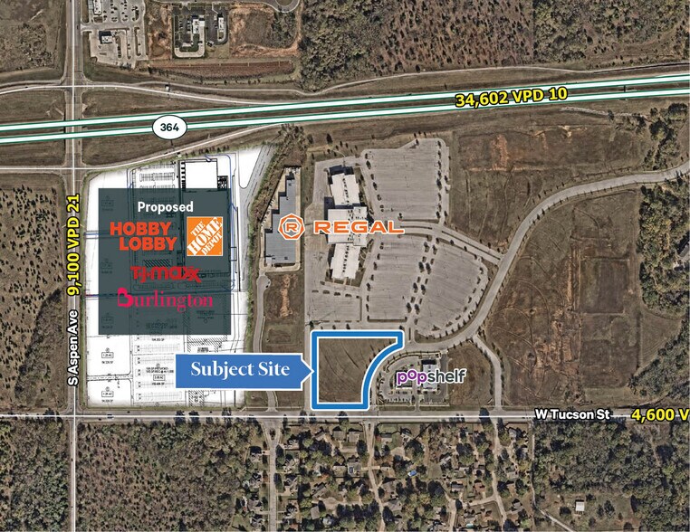 NEC of Aspen & W Tuscon St, Broken Arrow, OK à vendre - Aérien - Image 3 de 3