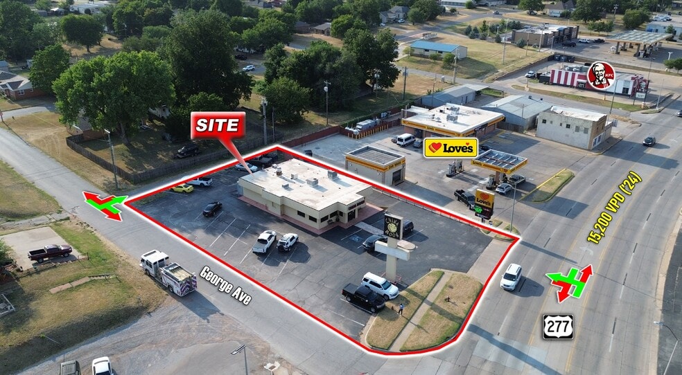 1328 S 4th St, Chickasha, OK for lease - Aerial - Image 1 of 2
