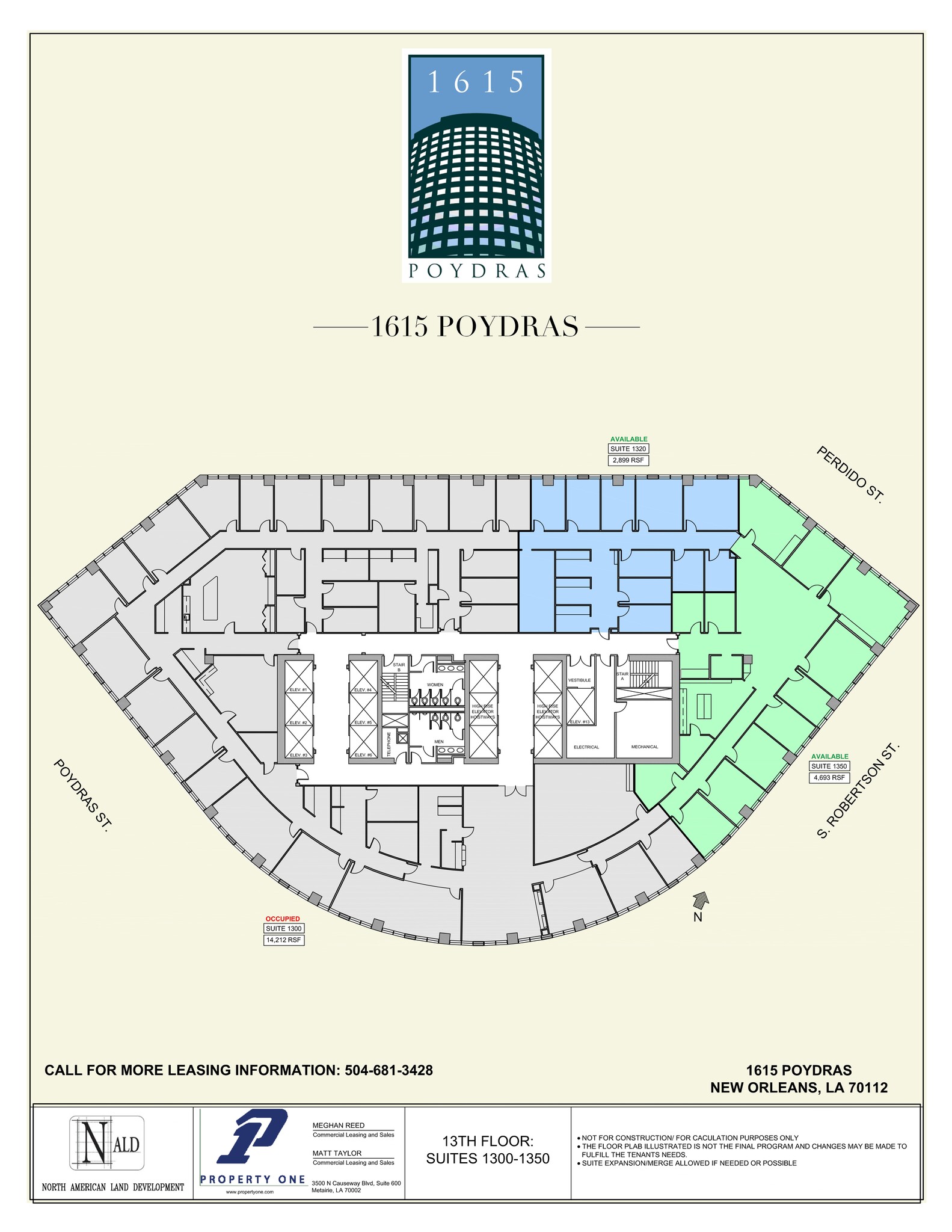 1615 Poydras St, New Orleans, LA à louer Plan de site- Image 1 de 1
