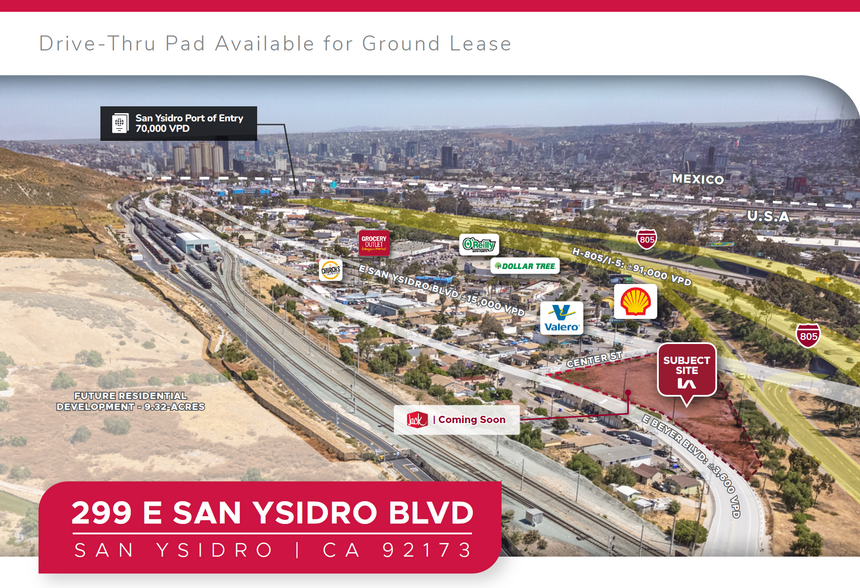 299 E San Ysidro Blvd, San Diego, CA for lease - Aerial - Image 1 of 3