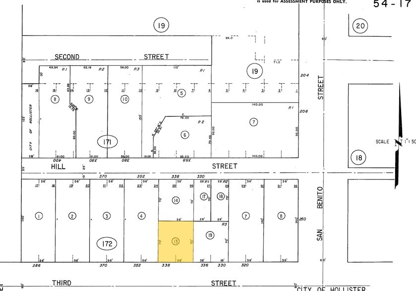 338 3rd St, Hollister, CA for lease - Plat Map - Image 2 of 6