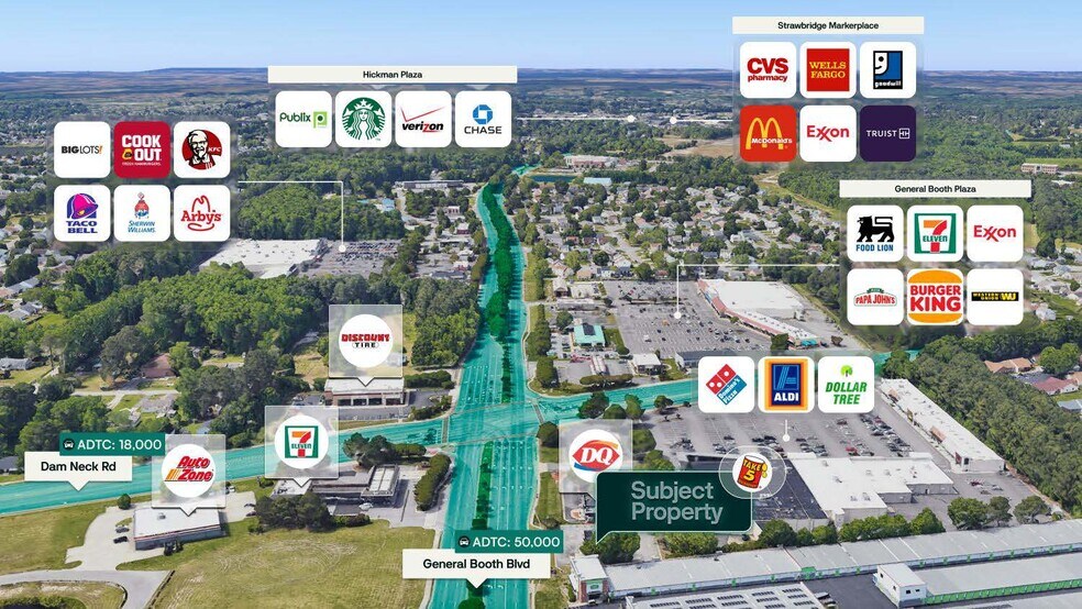 1557 General Booth Blvd, Virginia Beach, VA à vendre - Aérien - Image 2 de 3