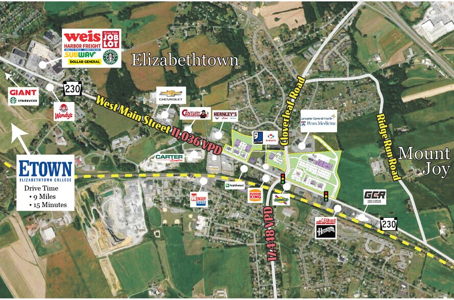Route 230 and Cloverleaf Rd, Elizabethtown, PA à louer - Aérien - Image 2 de 2
