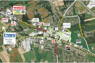 Route 230 and  Cloverleaf Rd, Elizabethtown, PA - AERIAL  map view