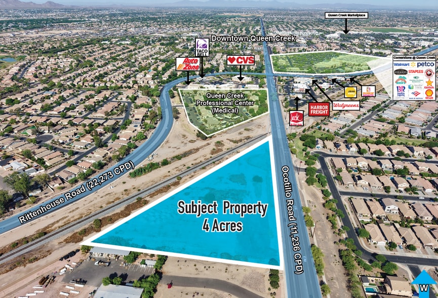 21433 E Ocotillo Rd, Queen Creek, AZ for sale - Aerial - Image 2 of 2