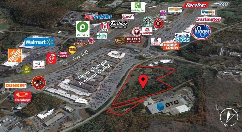 986 Lumpkin Campground Rd S, Dawsonville, GA à vendre - Aérien - Image 2 de 5