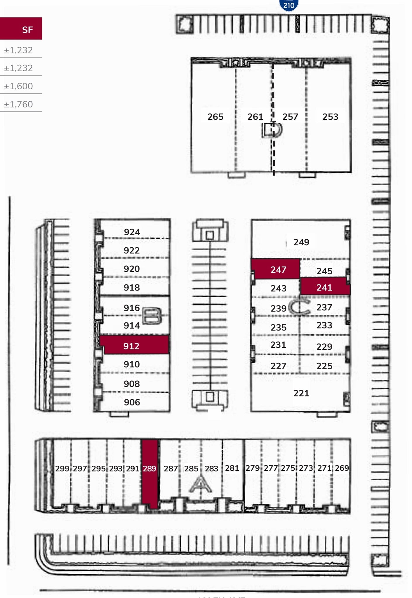 269-299 W Allen Ave, San Dimas, CA for lease Floor Plan- Image 1 of 1