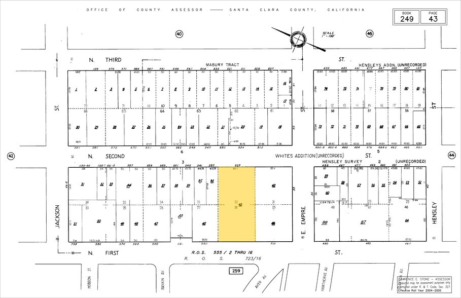 523-530 N 1st St, San Jose, CA à vendre - Plan cadastral - Image 2 de 9