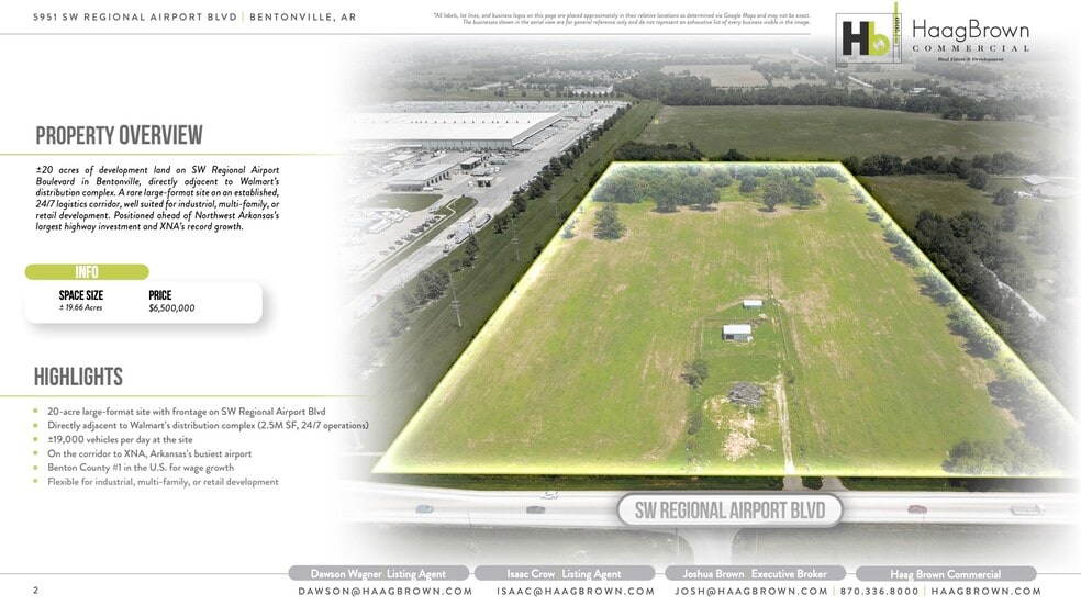 5951 SW Regional Airport Blvd, Bentonville, AR à vendre - Aérien - Image 3 de 7