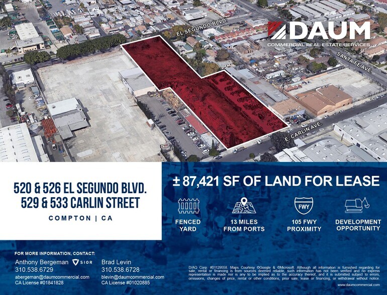 El Segundo and Carlin St - Land for Sale portefeuille de 2 propriétés à vendre sur LoopNet.ca - Photo principale - Image 1 de 2