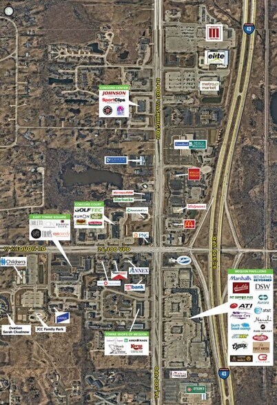 1339-1349 W Towne Square Rd, Mequon, WI à louer - Aérien - Image 2 de 2