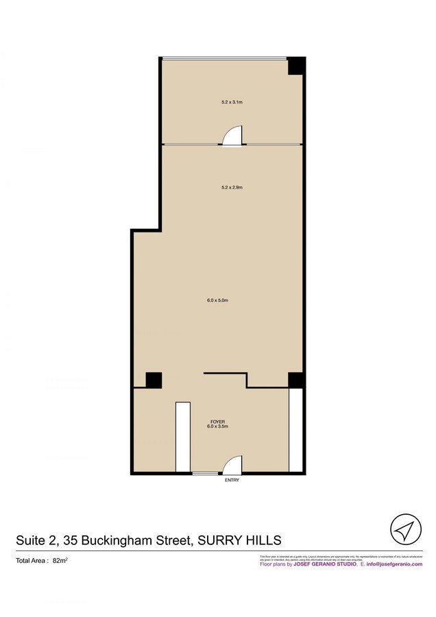 35 Buckingham St, Surry Hills, NSW 2010 - Unité 2 -  - Plan d’étage - Image 1 of 5