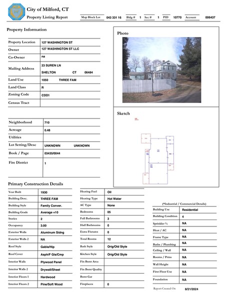 127 Washington St, Milford, CT à louer - Plan de site - Image 1 de 2