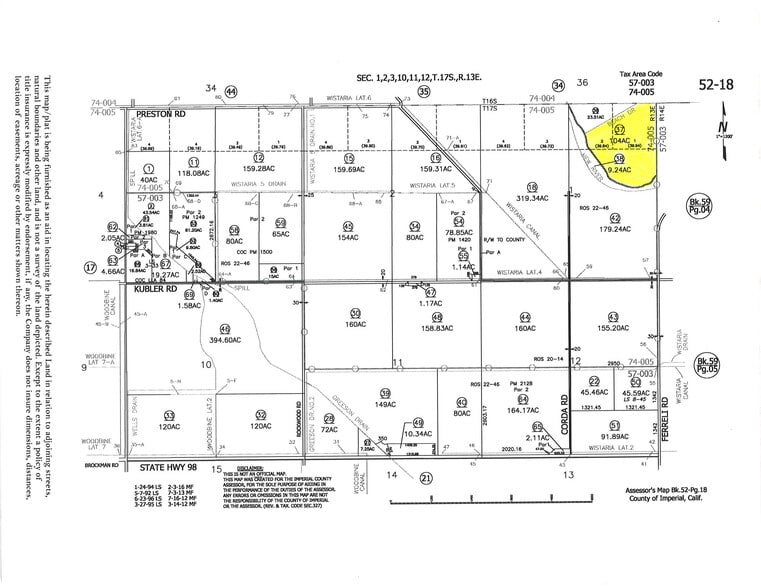 La Brucherie Rd., Calexico, CA for sale - Plat Map - Image 2 of 2