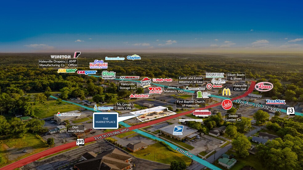 1203-1219 21st Street, Haleyville, AL for sale - Building Photo - Image 2 of 5