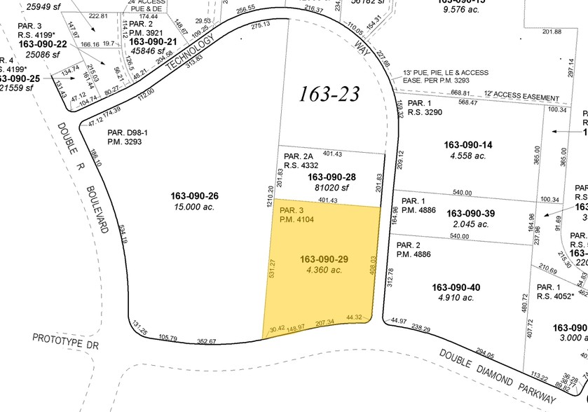 8790 Double Diamond Pky, Reno, NV for sale - Plat Map - Image 2 of 3