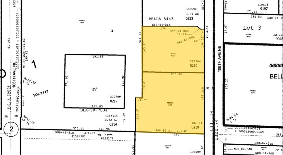 601 108th Ave NE, Bellevue, WA à louer - Plan cadastral - Image 2 de 6