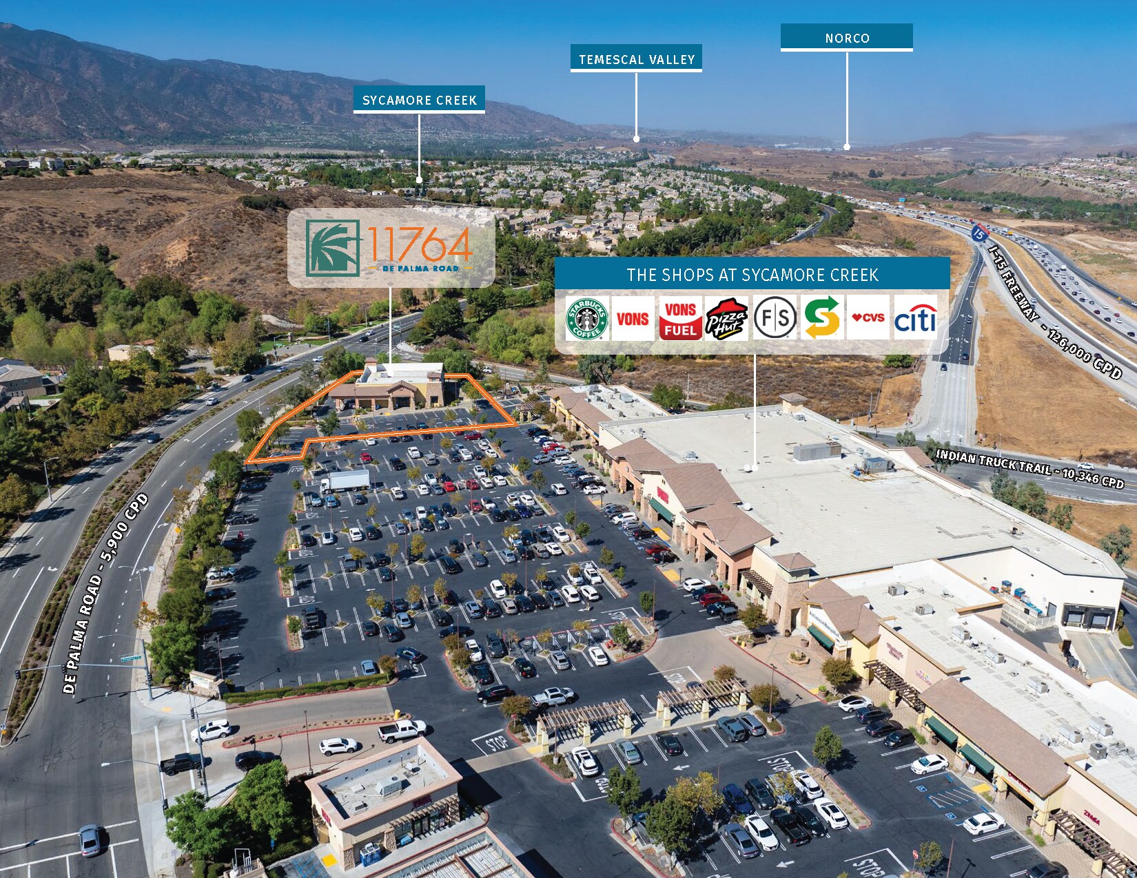 11764 De Palma Rd, Corona, CA for sale Aerial- Image 1 of 4