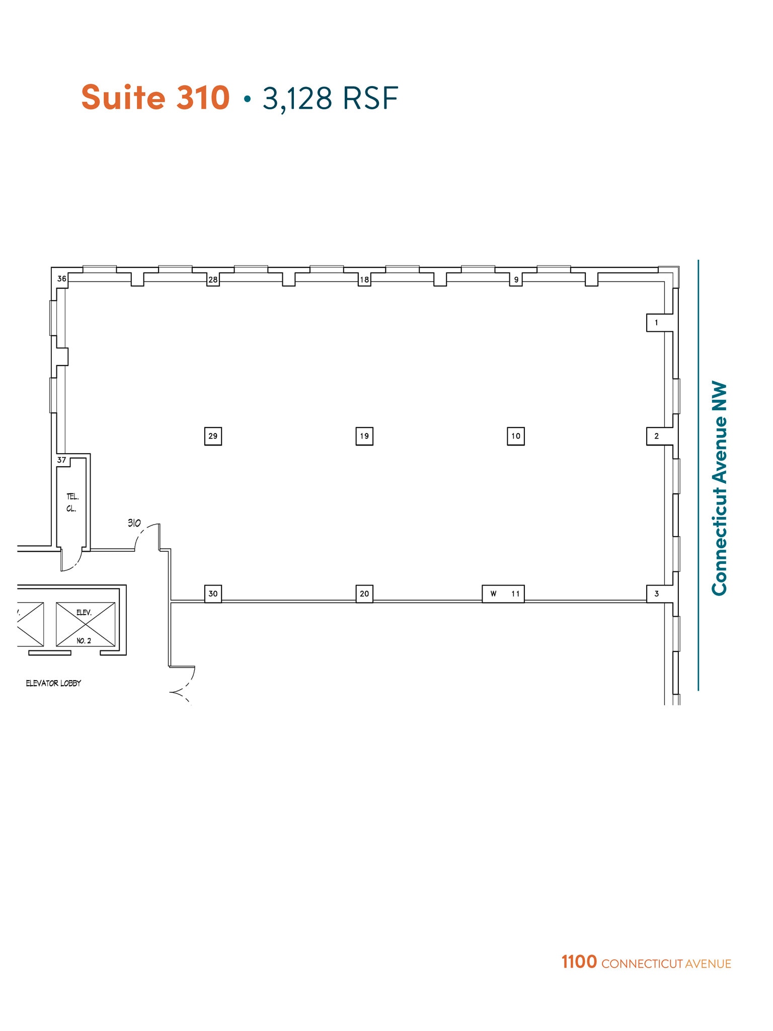 1100 Connecticut Ave NW, Washington, DC à louer Plan d’étage- Image 1 de 2
