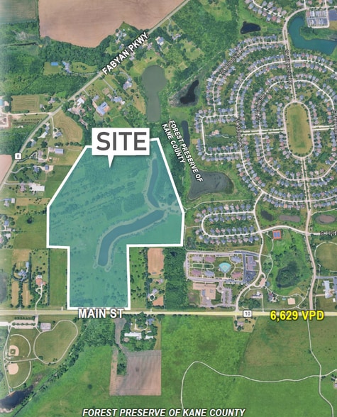 NEQ OF MAIN STREET AND FABYAN PARKWAY, Geneva, IL for sale - Aerial - Image 2 of 5