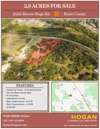 Plus de détails pour 25315 Boerne Stage Rd, San Antonio, TX - Terrain à vendre