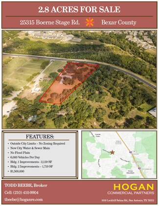 Plus de détails pour 25315 Boerne Stage Rd, San Antonio, TX - Terrain à vendre