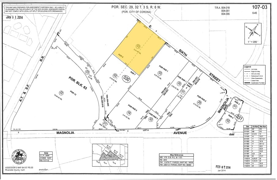 1470 E 6th St, Corona, CA for lease - Plat Map - Image 2 of 2