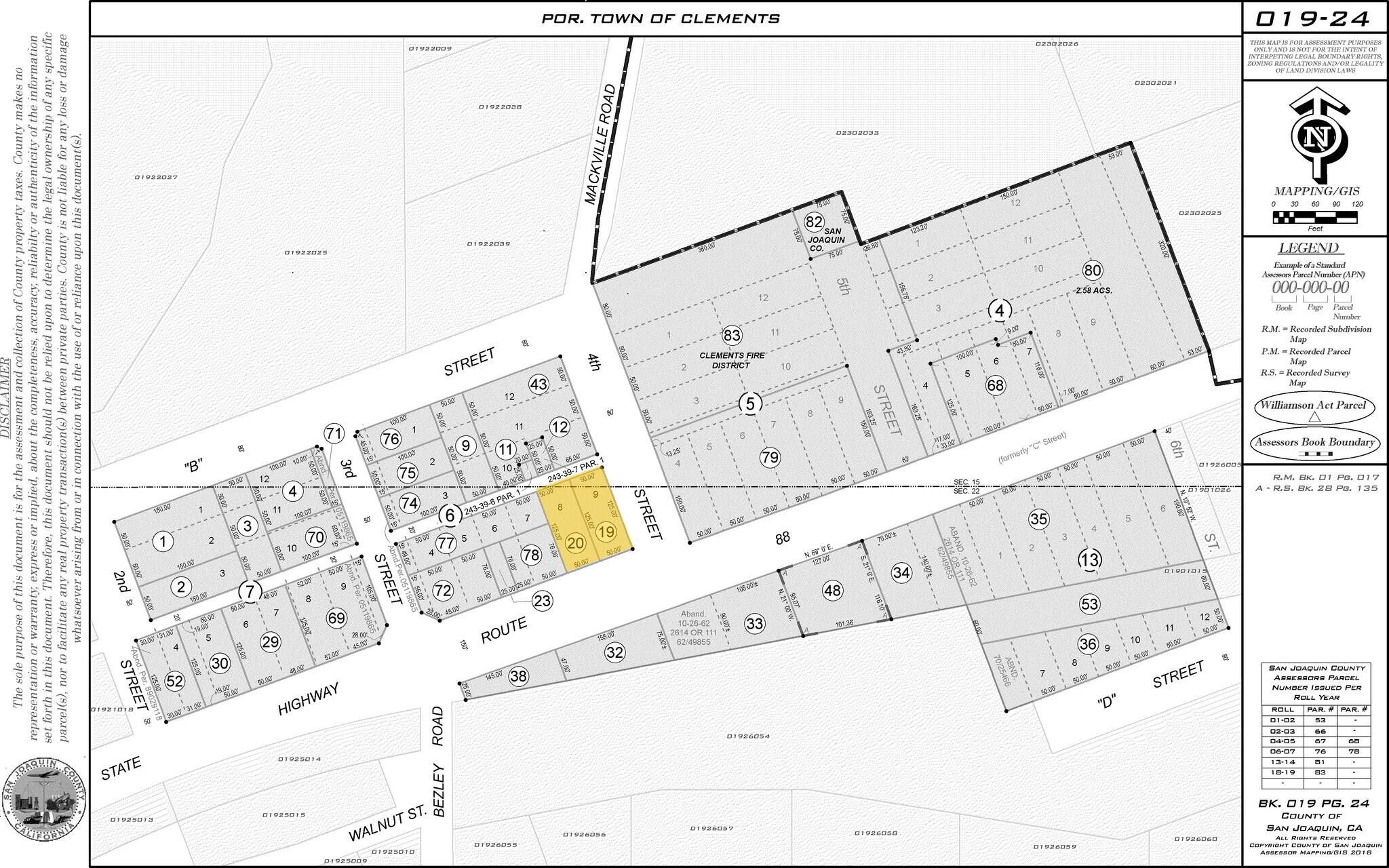 18783 E Hwy 88, Clements, CA à vendre Plan cadastral- Image 1 de 1