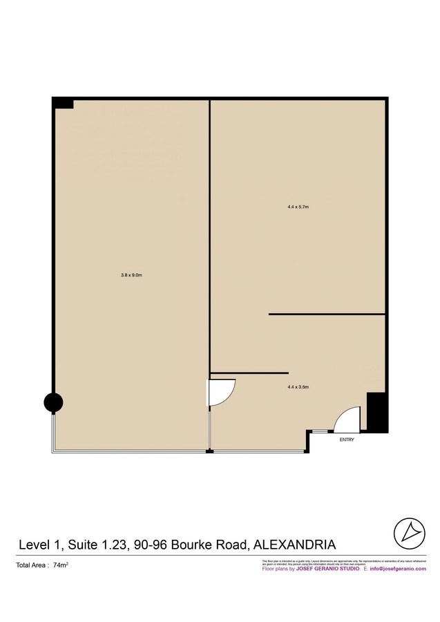 90 Bourke Rd, Alexandria, NSW 2015 - Unit 1.23 -  - Floor Plan - Image 2 of 6