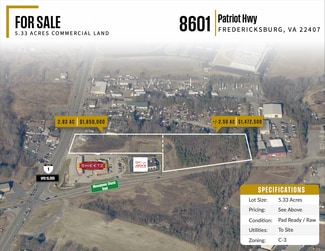 Plus de détails pour 8601 Patriot Hwy, Fredericksburg, VA - Terrain à vendre